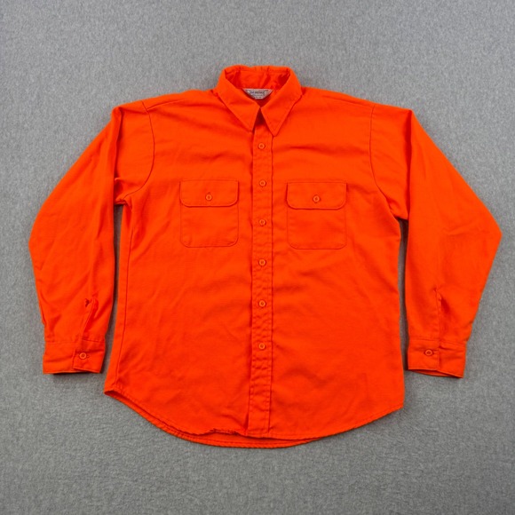 Five Brother Other - Vintage Five Brother Shirt Men Large Orange Flannel Long Sleeve Hunting USA Made
